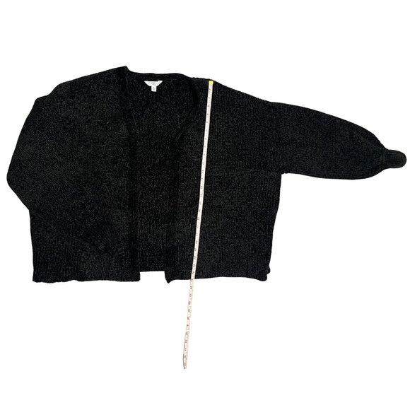 Time and Tru Black Open Front Cardigan Women's Size L Cozy Casual Knit Sweater - Picture 7 of 12
